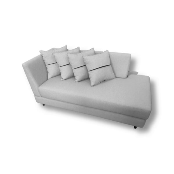 Sofa Chaise Recamier Vintage 1,70m Tecido Linho Cor Cinza Prata - SOB ENCOMENDA