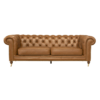 Sofa Living Modelo Chesterfield Assento em (2) Almofadas com Taxas Tamanho 235×95 com 3 Lugares Material Couro 100% Natural Cor Caramelo – SOB ENCOMENDA