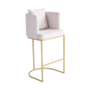 Banqueta para Bancada ou Bistrô Base de Aço Carbono cor Dourado e Tecido em Linho/Veludo/Sintetico - SOB ENCOMENDA