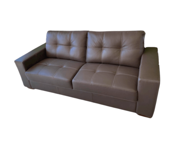 Sofa Living Modelo Argo Tamanho 206×90 com 3 Lugares Material Couro 100% Natural Cor Marrom Chocolate – SOB ENCOMENDA