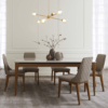 Jogo Sala de Jantar (1) Mesa Tamanho 180x90 + (6) Cadeiras Modelo Els/Aba para 6 Lugares cor Offwhite e Madeira Natural – SOB ENCOMENDA