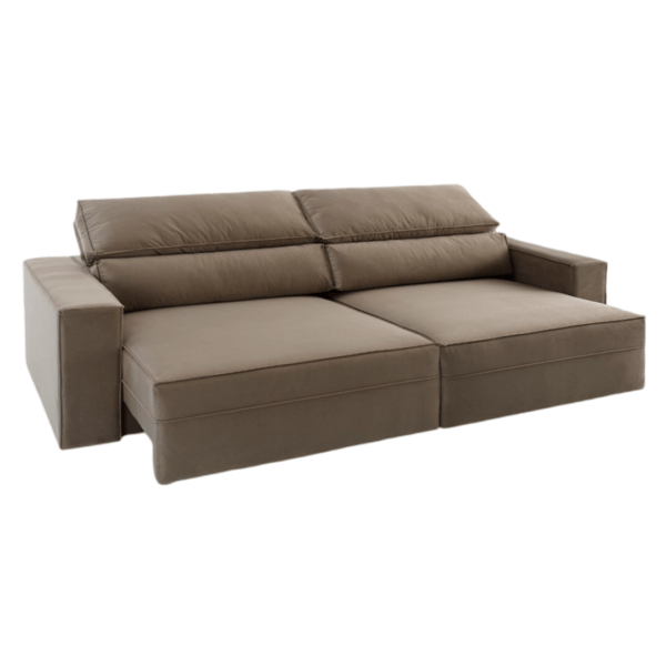 Sofa Retratil e Reclinavel 5 Lugares Tamanho 2,54m Modelo Roma Tecido Veludo Suede (Cores) - SOB-ENCOMENDA