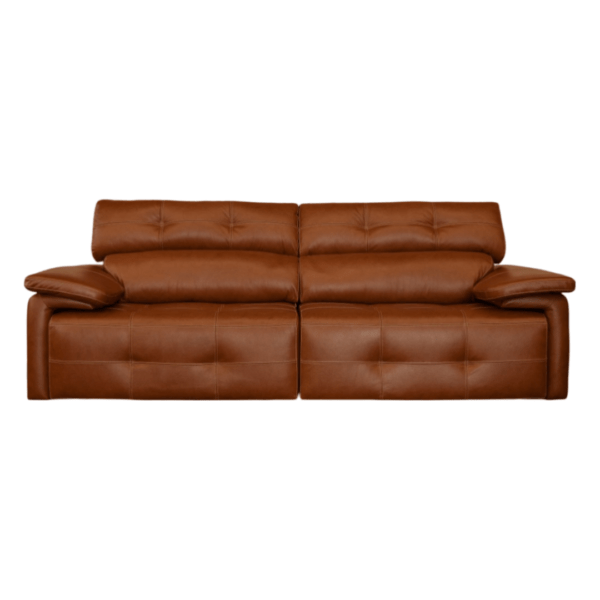 Sofa Retratil e Reclinavel Modelo Boreal Tamanho 240x120 com 2 Modulos Retratil para 4 Lugares Material Couro 100% Natural Cor Conhaque Caramelo – SOB ENCOMENDA