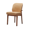 Cadeira Marsalla para Sala de Jantar com Base Torneada Madeira Tauari cor Natural Castanho e Tecido Veludo Boucle cor Laranja Terracota - SOB ENCOMENDA