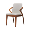 Cadeira Toscana para Sala de Jantar com Base Torneada Madeira Tauari cor Natural Castanho e Tecido Soft White/Nata - SOB ENCOMENDA