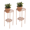 Jogo de (2) Mesas Lateral Decorativa para Plantas Reforçada Base de Aço Carbono Resistente cor Cobre - SOB ENCOMENDA