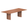 Mesa Sala de Jantar Retangular Grande Modelo Float Tamanho 274/300/320 para 10 a 14 Lugares Resistente Base de Madeira Natural com Tampo Madeira Natural Castanho - SOB ENCOMENDA