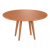 Mesa Sala de Jantar Formato Redondo Modelo Segovia Tamanho D120/D140/D155 para 4 a 8 Lugares Resistente Base de Madeira Natural e Tampo Madeira Natural Castanho - SOB ENCOMENDA