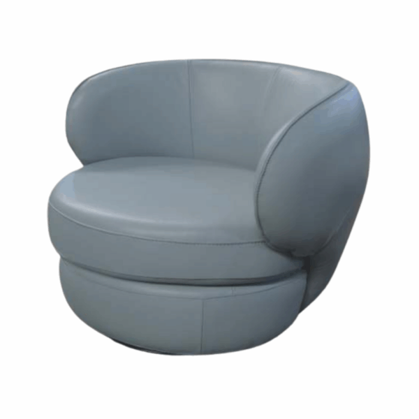 Poltrona com Base Giratória Modelo Bella para Sala Living ou TV Couro 100% Natural (CORES)- SOB ENCOMENDA