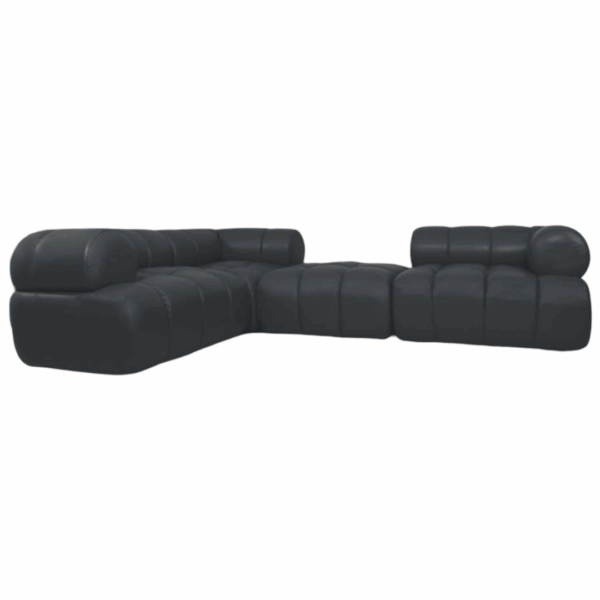 Sofá Living Modular Modelo Eros em Módulos Canto, Assento Puff e Assento com Braço em Material Couro 100% Natural (CORES) – SOB ENCOMENDA