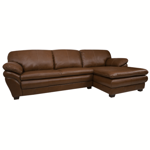 Sofá com Chaise Sala Living Modelo Gaudi Tamanho 240/285 com 3 ou 5 Lugares Material Couro 100% Natural (CORES) – SOB ENCOMENDA