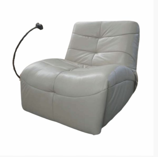 Poltrona Reclinável Estilo Poltrona Do Papai sem Braços e com Suporte para Celular e com Acionamento Manual Modelo Pavia em Couro 100% Natural (CORES) - SOB ENCOMENDA