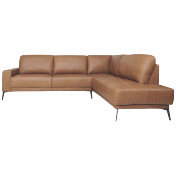 Sofá com Chaise Estilo em L de Canto Living Modelo Dakota Tamanho 220x202/280x202 Material Couro 100% Natural (CORES) – SOB ENCOMENDA