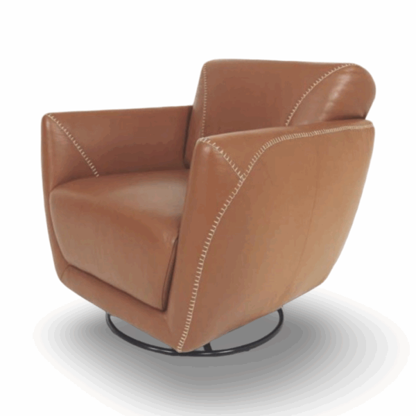 Poltrona com Base Giratória e Balanço Modelo Vegas para Sala Living ou TV Couro 100% Natural (CORES)- SOB ENCOMENDA