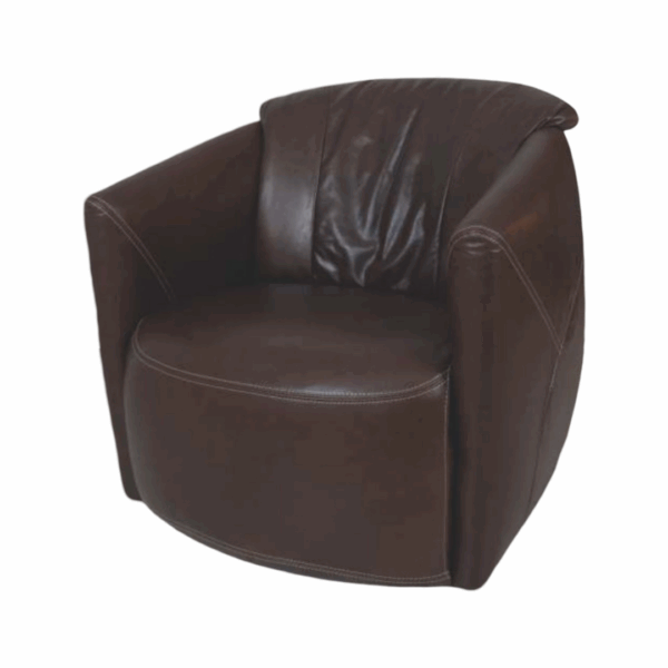 Poltrona com Base Giratória Modelo Nice para Sala Living ou TV Couro 100% Natural (CORES) - SOB ENCOMENDA